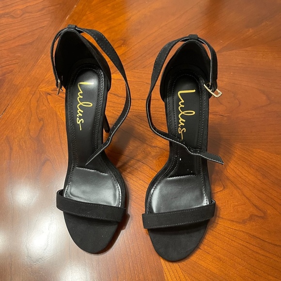 Lulus Women's Ankle Strap Heels Sandals Black Party Elegant Classic Size 7.5 - Picture 6 of 8